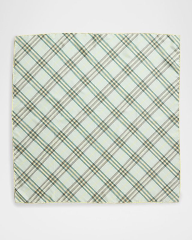 Check-Print Silk Scarf